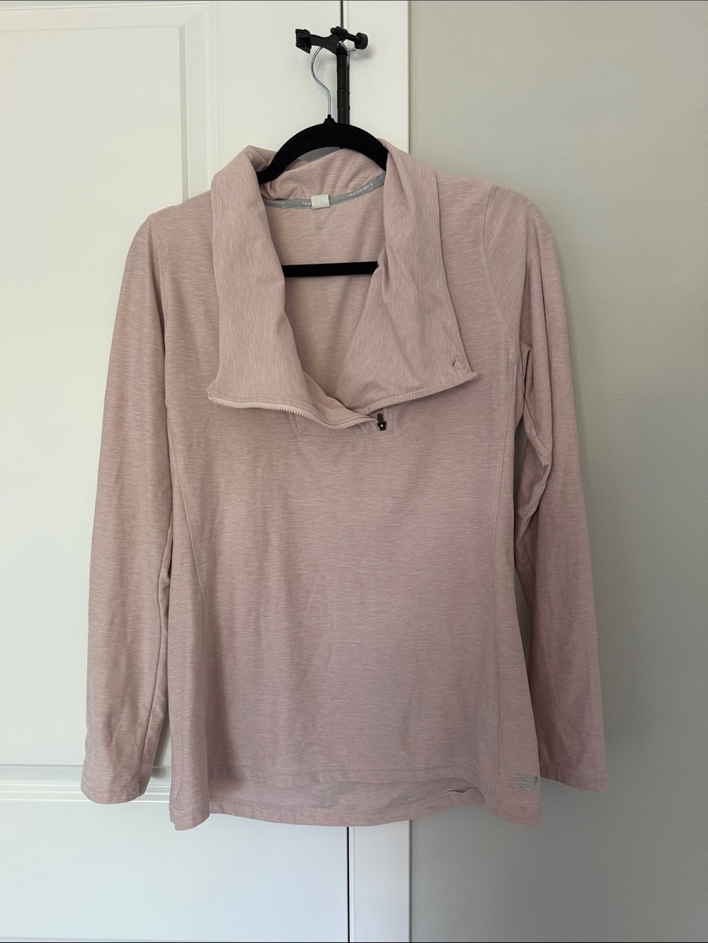 New Balance Dusty Rose Long-Sleeve Pullover with Funnel Neck